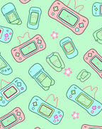 Pastel Retro Game Boy Flower Rug