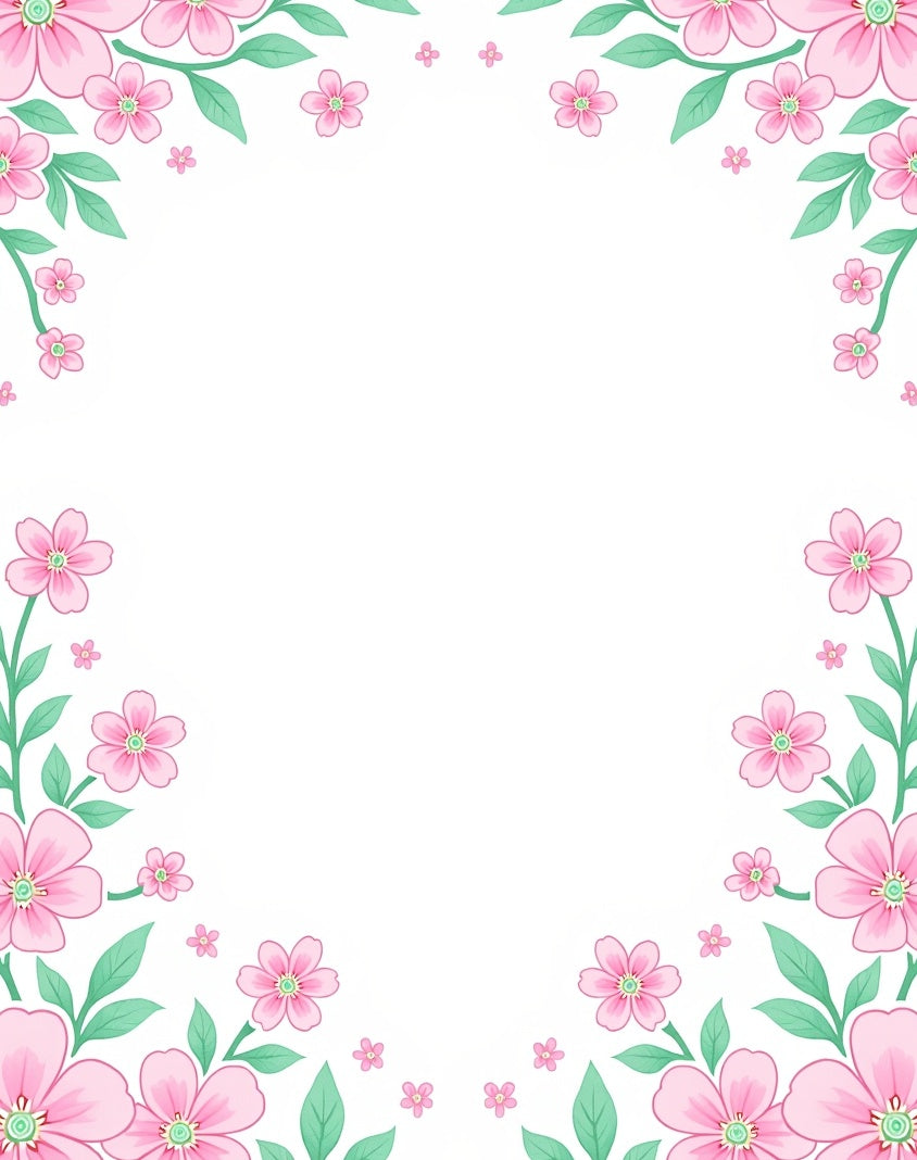 Pink Floral Vines Garden Accent Rug