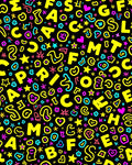 Retro Alphabet Hearts Stars Collage Design Rug
