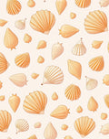 Coral Orange Seashell Collage Rug
