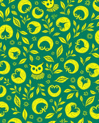Bright Yellow Owl Foliage Garden Rug