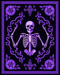 Purple Skeleton Black Ornate Frame Rug