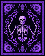 Purple Skeleton Black Ornate Frame Rug
