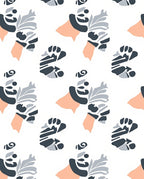 Modern Floral Abstract Peach Gray Rug
