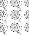 Monochromatic Floral Medallion Swirl Rug