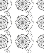 Monochromatic Floral Medallion Swirl Rug