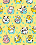 Cute Farm Animal Alphabet Repeat Rug