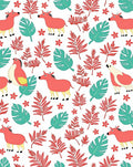 Coral Horse Fern Leaf Sprig Rug