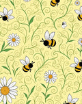 Whimsical Bee Daisy Swirls Garden Rug