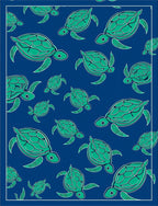 Blue Green Turtle Marine Life Rug