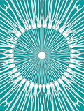 Turquoise White Sunburst Radial Rug