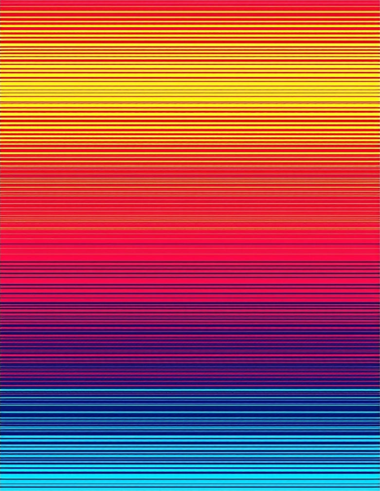 Vibrant Sunset Gradient Striped Abstract Rug