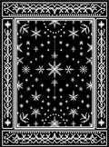 Black White Snowflake Medallion Border Rug
