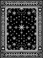 Black White Snowflake Medallion Border Rug