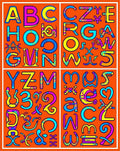 Vibrant Alphabet Collage Graphic Rug