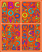 Vibrant Alphabet Collage Graphic Rug