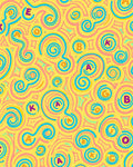 Playful Yellow Alphabet Swirls Rug
