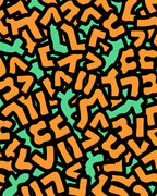Retro Orange Mint Abstract Shapes Rug