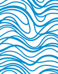 Oceanic Blue Flowing Waves Rug