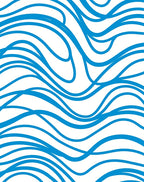 Oceanic Blue Flowing Waves Rug