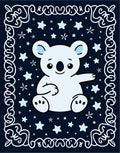 Cute White Koala Starry Night Rug
