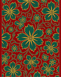 Crimson Teal Floral Vine Swirl Rug