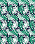 Abstract Emerald Swirls White Rug