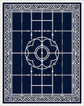 Deep Navy Geometric Mandala Outline Rug