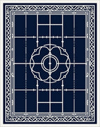 Deep Navy Geometric Mandala Outline Rug