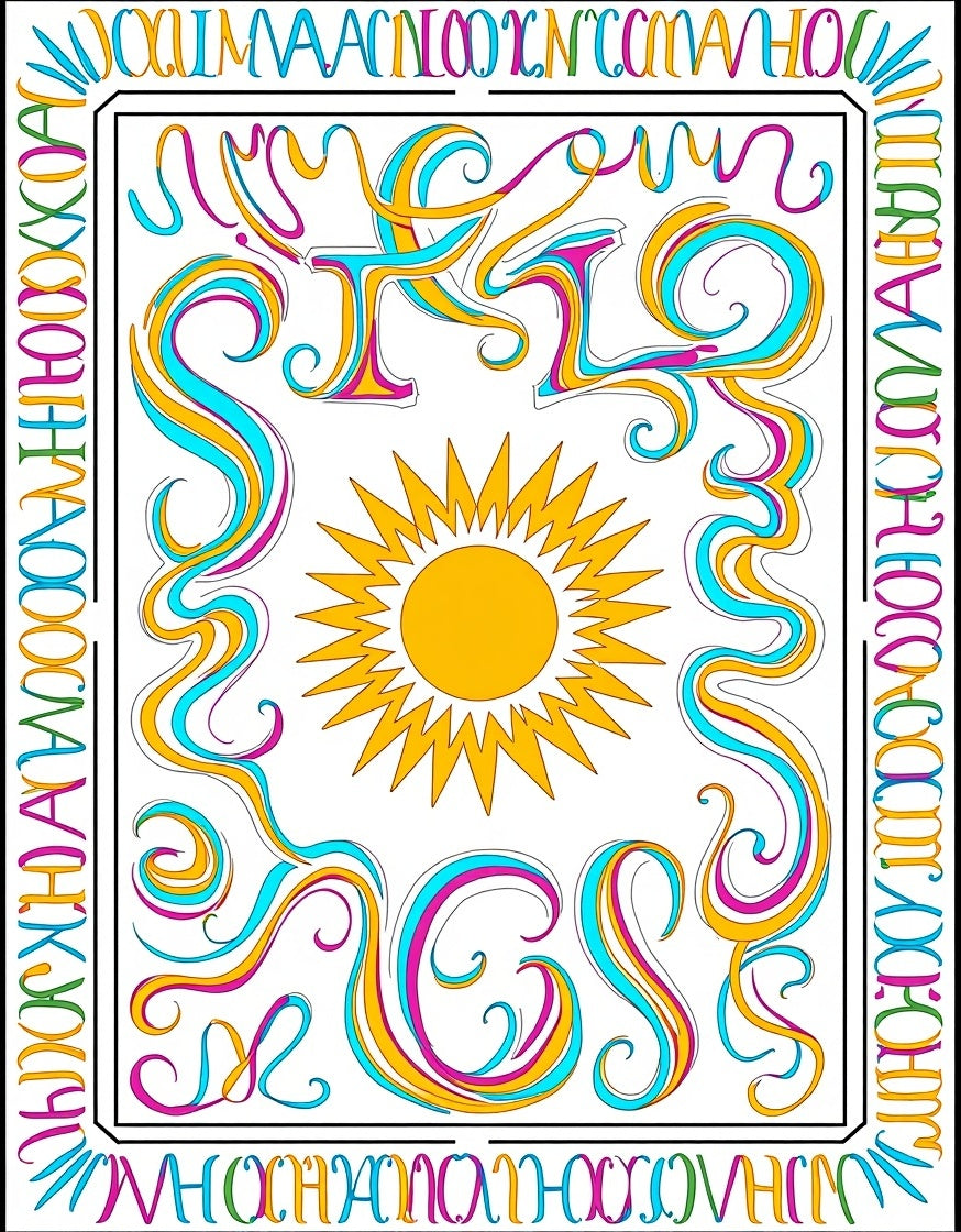 Radical Sunshine Swirls Sun Rug