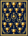 Golden Trophy Laurel Wreath Navy Rug