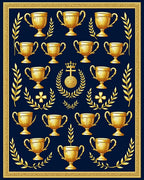 Golden Trophy Laurel Wreath Navy Rug