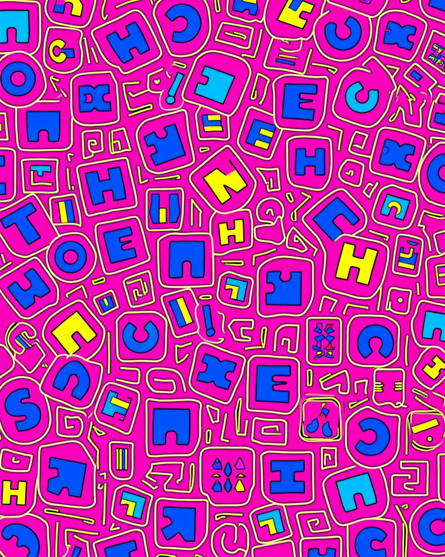 Vibrant Pink Alphabet Blocks Rug