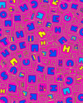 Vibrant Pink Alphabet Blocks Rug
