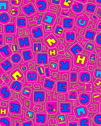 Vibrant Pink Alphabet Blocks Rug