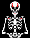 Bold White Skeleton Red Markings Rug