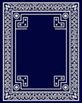 Navy White Geometric Celtic Border Rug