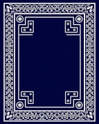 Navy White Geometric Celtic Border Rug