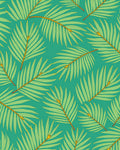 Green Palm Frond Teal Tropical Rug