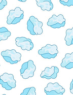Sky Blue Puffy Cloud Collage Rug