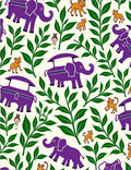 Purple Elephant Jungle Critters Rug