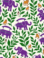 Purple Elephant Jungle Critters Rug