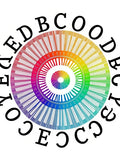 Rainbow Alphabet Sunburst Rug