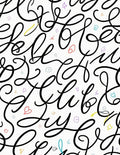 Scripted Letters Pastel Scribble Rug