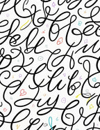 Scripted Letters Pastel Scribble Rug