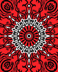 Bold Red Black Floral Starburst Rug