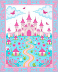 Fantasy Pink Castle Meadow Butterflies Rug