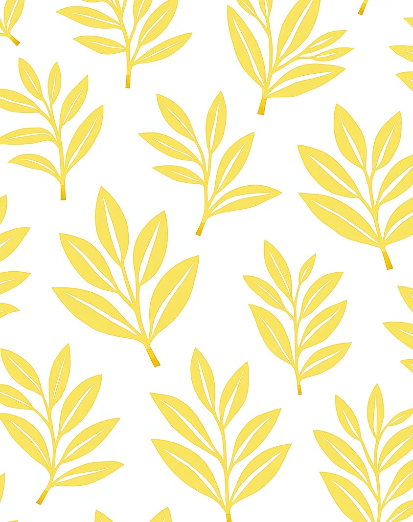 Sunny Yellow Branch Botanical Arrangement Rug