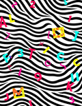 Vibrant Alphabet Zebra Wave Rug