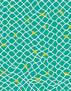 Teal White Net Yellow Starbursts Rug